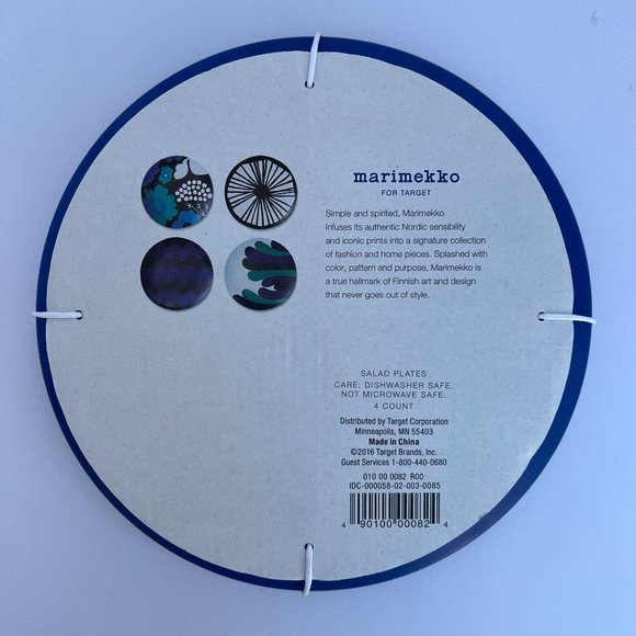 MARIMEKKO for Target NWT Melamine Salad Plate Set of 4 Blue Mix RARE NEW - Picture 5 of 10
